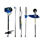 Herramienta multifuncional a bencina 5 en 1 Hyundai 82HYTM430 de 42.7 cc con accesorios para desbrozadora, motosierra de altura y cortasetos